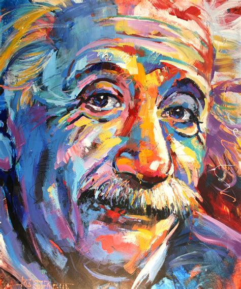 Creativework Albert Einstein By Jos Coufreur Arcylic Painting Shop