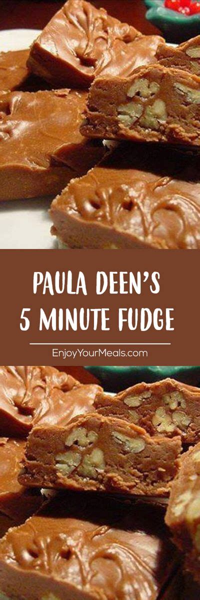 Preheat the oven to 350 degrees f. PAULA DEEN'S 5 MINUTE FUDGE - Enjoy Your meals | Fudge ...