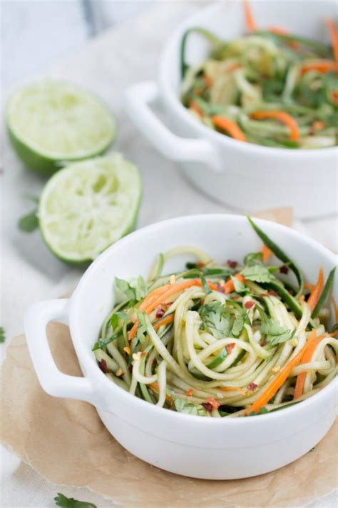Cucumber Noodles Spicy Sesame Soy Dressing This Gal Cooks