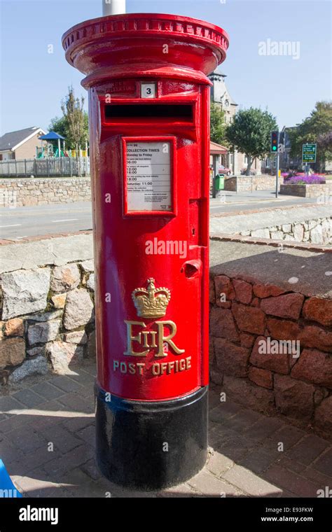 Old Style Post Office Red Pillar Box Er Stock Photo Alamy