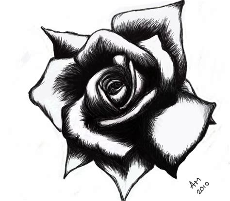 Black rose tattoos are normally seen as a memorial to a show the love and loss of a loved one. black_and_white_rose_tattoo_by ... - ClipArt Best ...