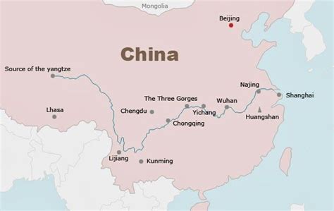 How Long Is The Yangtze River What Is Encyclopedia Tourist Map