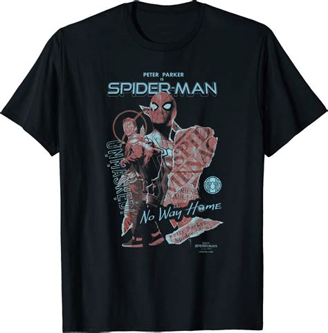 Amazon.com: Marvel Spider-Man No Way Home Unmasked Poster T-Shirt