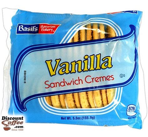 Vanilla Sandwich Cremes Cookies Vending Cookies Basils Bavarian