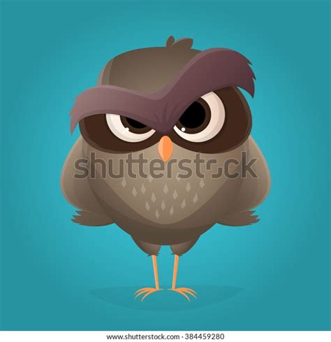 Angry Cartoon Owl Stock Vector Royalty Free 384459280