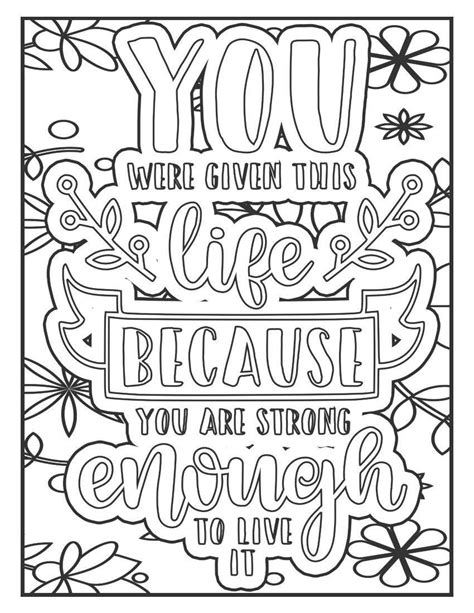20 Motivational Coloring Pages Etsy Quote Coloring Pages Love