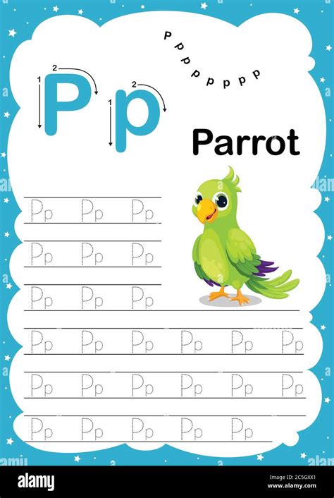 Colorful Letter P Uppercase And Lowercase Alphabet A Z Tracing And