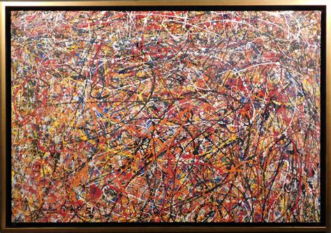 Jackson Pollock Red Orange Yellow And Black Drip Painting 1951
