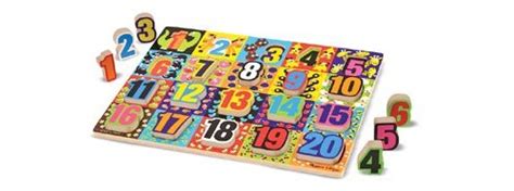 New Melissa And Doug Jumbo Numbers Wooden Chunky Puzzle Multi Ebay
