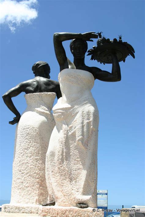 Black And White Statue Instead Of The Seaside Market Basse Terre