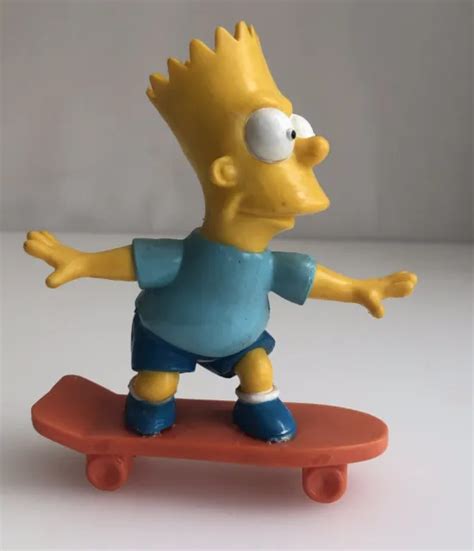 Simpsons 1990 Bart Simpson On Skateboard Mini Figure Vintage 1486
