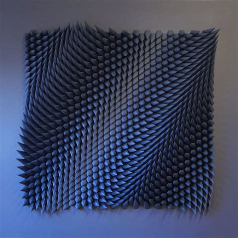 Three Dimensional Geometric Paper Wave Artwork By Artist Matt Shlian