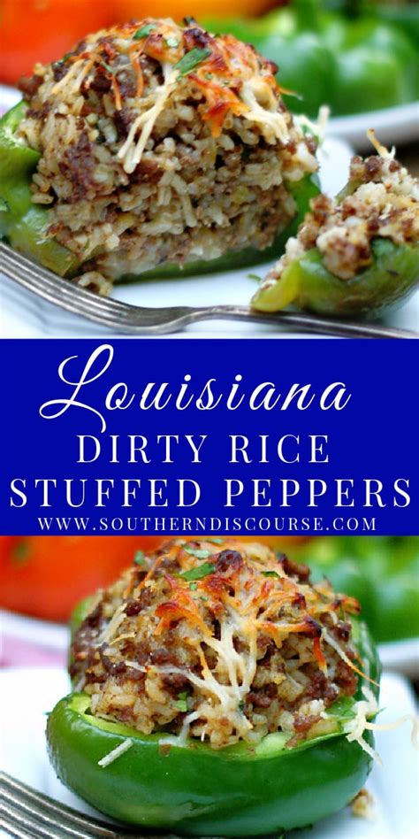Louisiana Dirty Rice Stuffed Peppers Southern Discourse