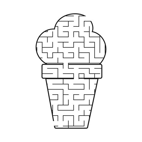 Black Labyrinth Appetizing Ice Cream Kids Worksheets Activity Page