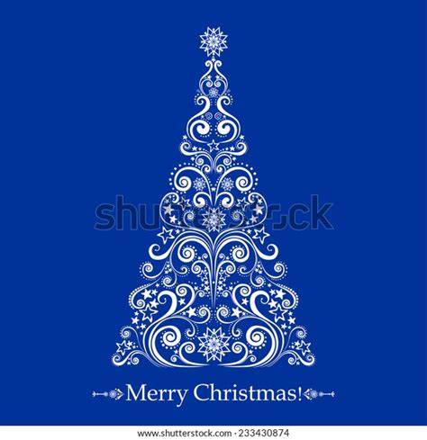 Graphic Elegant Christmas Tree Isolated On Stock Vector Royalty Free