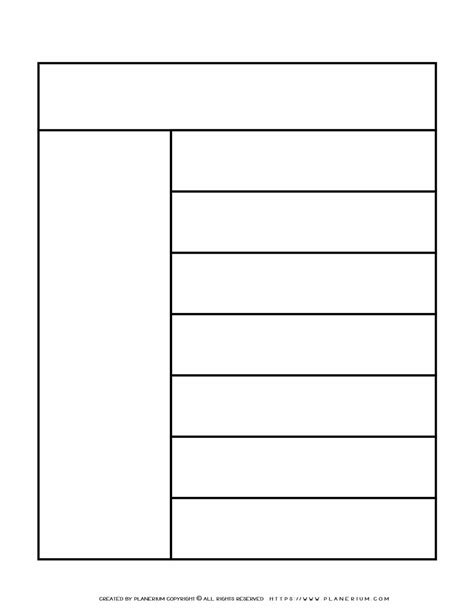Blank Chart With Columns And Rows