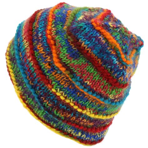 Chunky Wool Knit Beanie Hat Men Ladies Warm Winter Space Dye Ribbed Ebay