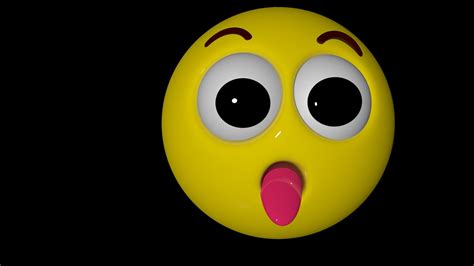D Emoji Flushed Face With Tongue Model D Model Turbosquid