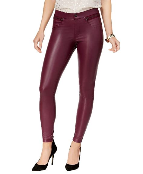 hue womens faux leather leggings