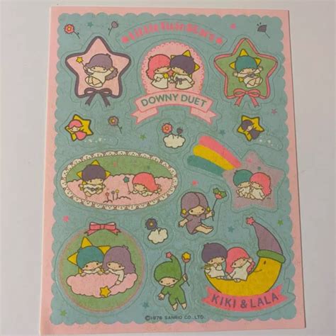 Vintage 1976 1999 Sanrio Little Twin Stars Glitter Embossed Scrapbook