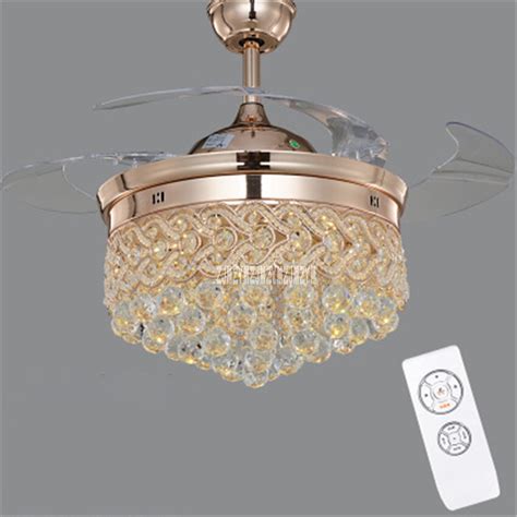Dimmable fandelier crystal ceiling fans with lights and remote modern invisible retractable chandelier fan led (beige) overstock $ 225.99. SYA0 Modern LED Chrome Crystal Ceiling Fan Bedroom Living ...