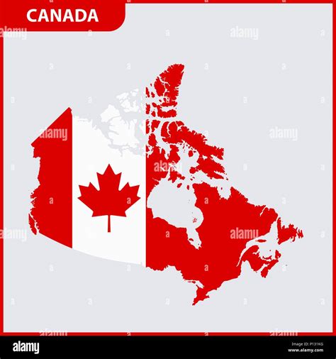The Detailed Map Of Canada With National Flag Stock Vector Image And Art