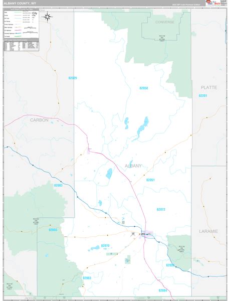 Albany County Wy Wall Map Premium Style By Marketmaps Mapsales