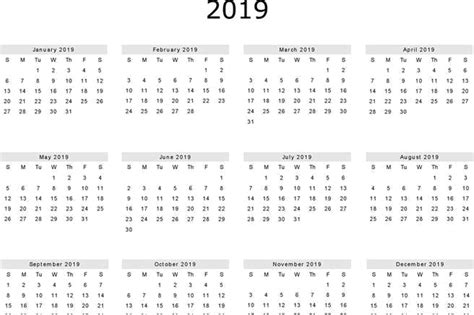 2019 Calendar Png Clipart Png Mart