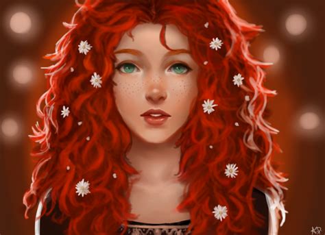 Anime Girl With Orange Curly Hair