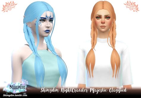 Shimydim Nightcrawler`s Majestic Hair Clayified Sims 4 Hairs