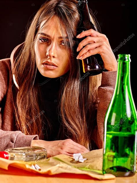 Drunk Girl Holding Bottle Of Vodka Stock Photo By ©poznyakov 90059882