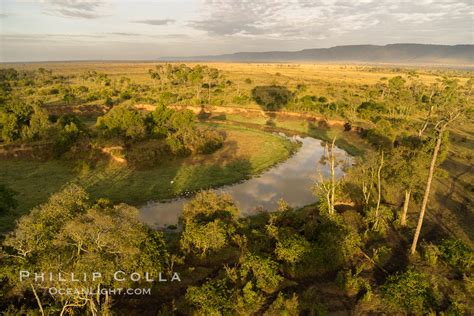 Aerial View Of The Mara River Maasai Mara Kenya Maasai Mara National