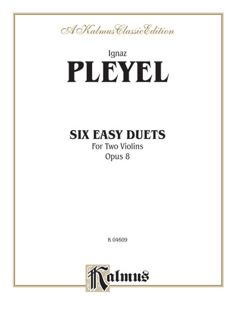 Pleyel Six Easy Duets Op 8 Duet No 4 Violin I Part Digital