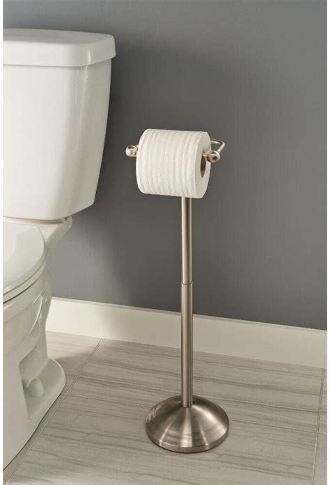 Delta Bn Pivoting Free Standing Toilet Paper Holder In Brushed