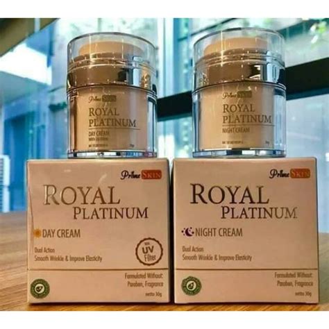 jual cream royal platinum prime skin 1 set cream pagi cream malam shopee indonesia