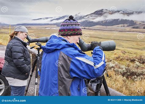 Two Female Wildlife Watchers Editorial Image Image Of Watching