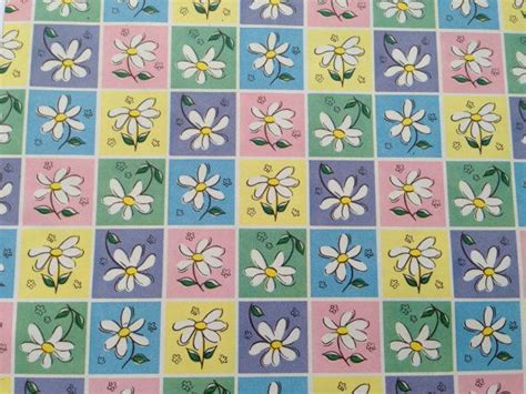 Vintage Gift Wrapping Paper Floral Spring Daisies Bridal Etsy