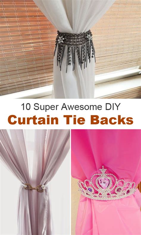 Curtain holdbacks or sometimes called with tiebacks are curtain hardware or accessories that are installed to hold back the curtain. 10 Super Awesome DIY Curtain Tie Backs
