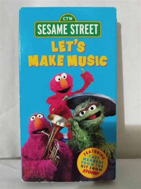 Sesame Street Lets Make Music Vhs 2000 Featuring Stomp Jim Henson