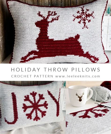 Festive Christmas Throw Pillows Crochet Pattern Leelee Knits
