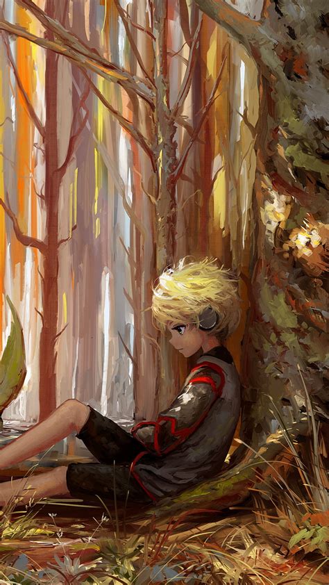 2560x1440px 2k Free Download Sad Boy Art Trees Forest Loneliness