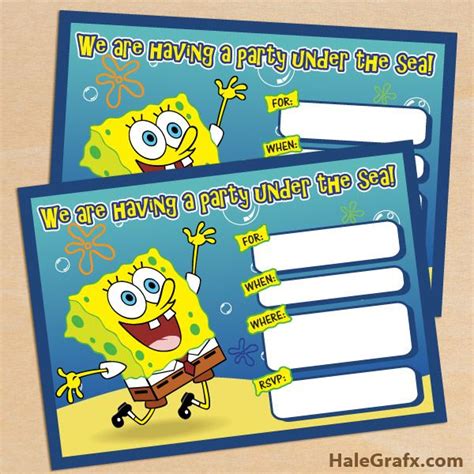 Free Spongebob Invite Free Printable Spongebob Squarepants Birthday