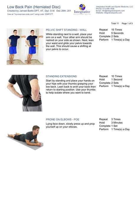 Home Exercise Program For Low Back Pain Herniated Disc — Integrative