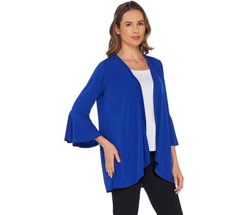 As Is Every Day By Susan Graver Liquid Knit Cardigan W Bell Sleeves