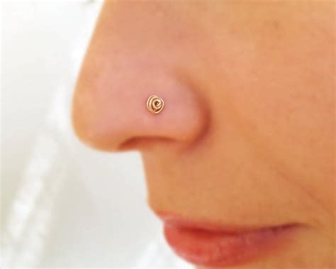 Tiny Nose Stud Silver Nose Stud Gold Filled Nose Screw Nose Etsy