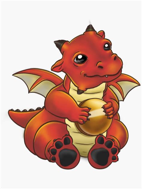 Red Baby Dragon Sticker For Sale By Tiredthumb Redbubble