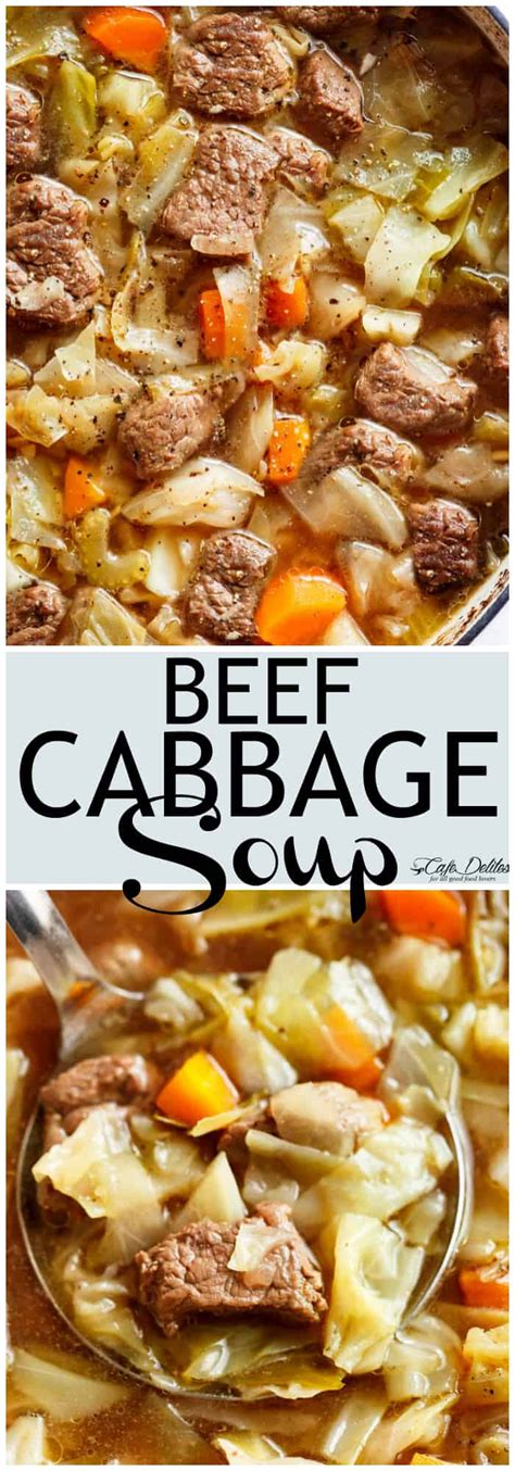 Add a pound of cooked, cleaned shrimp. Cabbage Soup with Beef - Cafe Delites in 2020 | Beef soup ...