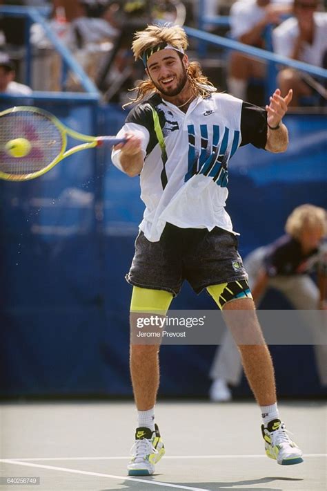 Andre Agassi From Usa At The 1990 Us Open Andre Agassi Tennis