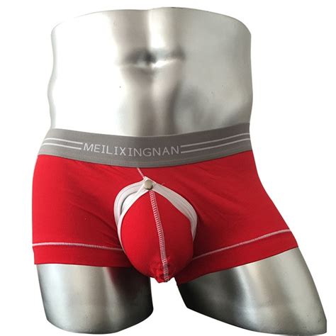 Mens Hollow Out Open Crotch Boxer Briefs Soft Cotton Breathable Shorts Panties Underwear Sexy