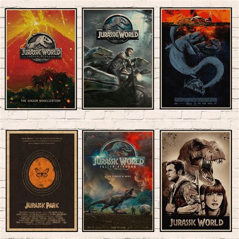 Jurassic Park Movie Posters Jurassic World Poster Vintage Style Wall